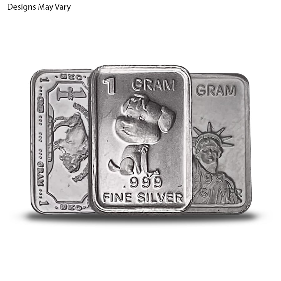 1 Gram Generic Silver Bar .999 Fine