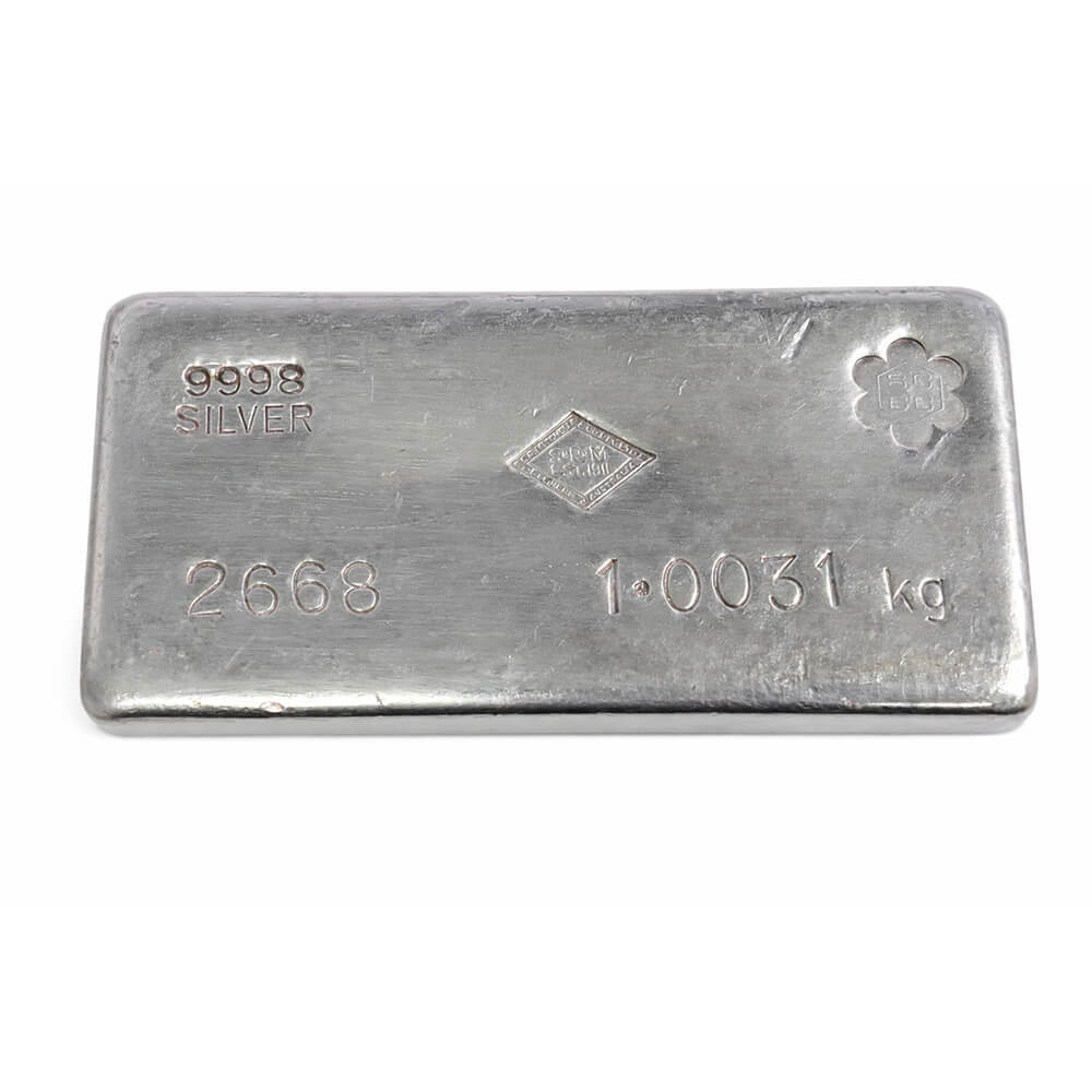 1 Kilo Australia SR Mitchell SRM Vintage Silver Cast Bar .999+ Fine