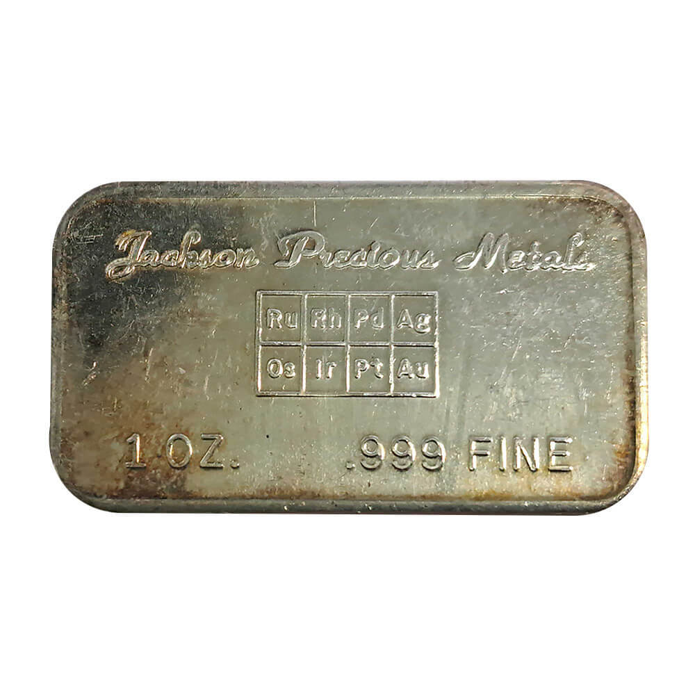 1 oz Jackson Precious Metals Vintage Silver Bar .999 Fine