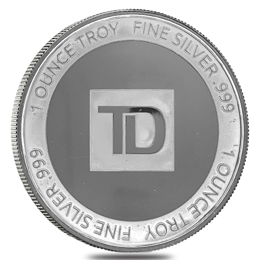 1 oz TD Bank Silver Round .999 Fine