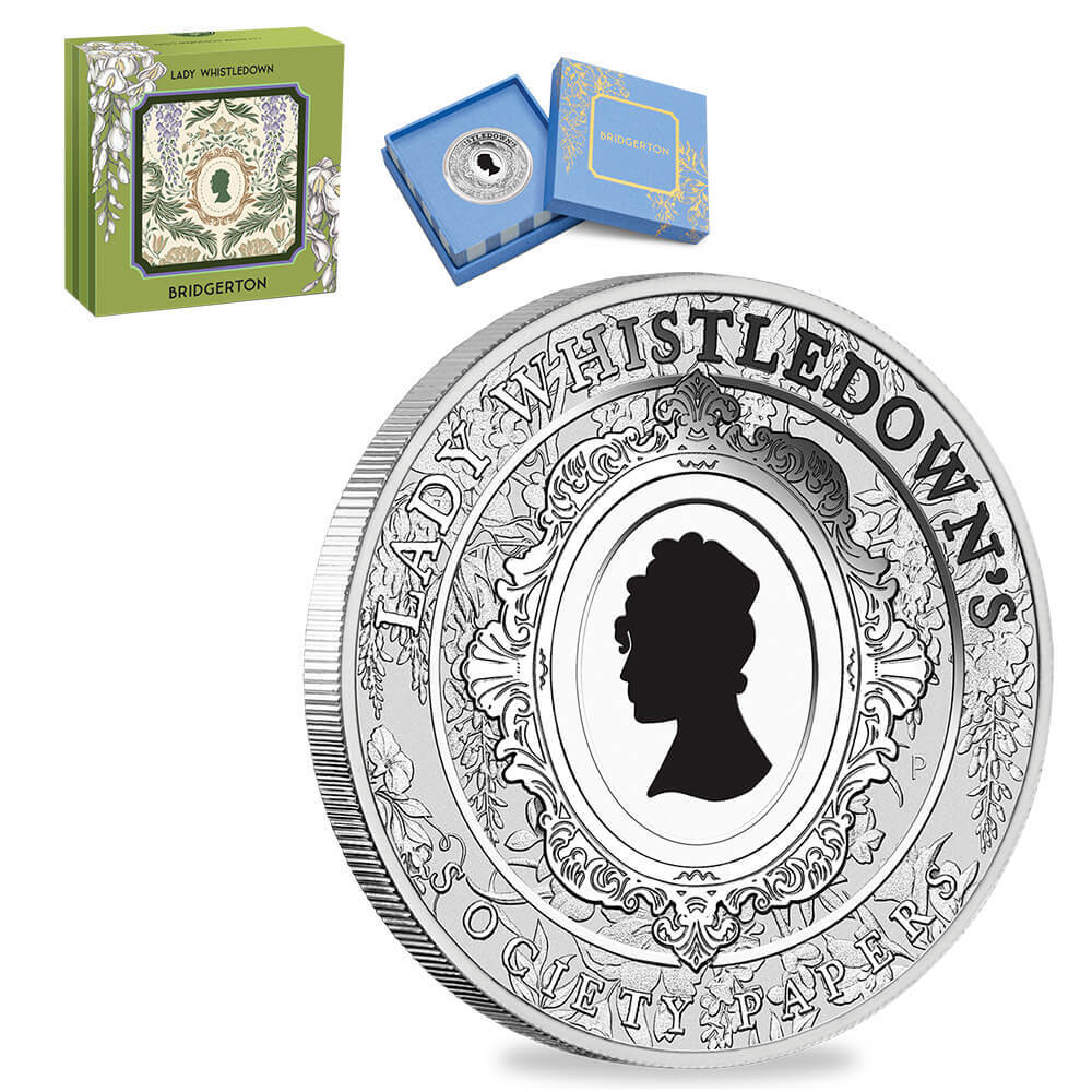 2026 1 oz Bridgerton Lady Whistledown Colorized Silver Coin Perth Mint