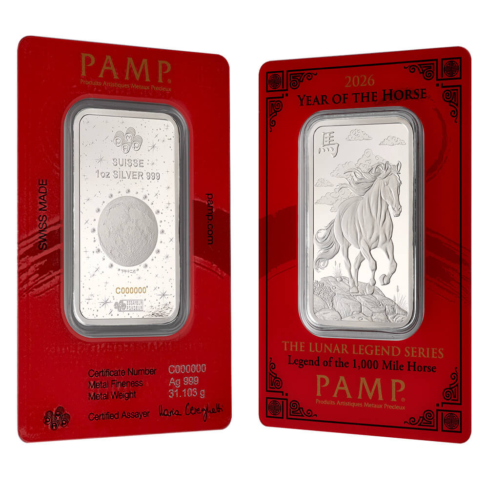 2026 1 oz PAMP Suisse Lunar Horse Silver Bar (in Assay)