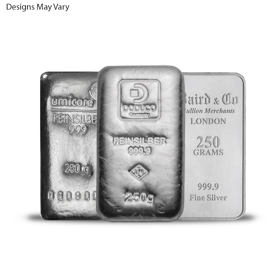 250 gram Generic Silver Bar .999 Fine