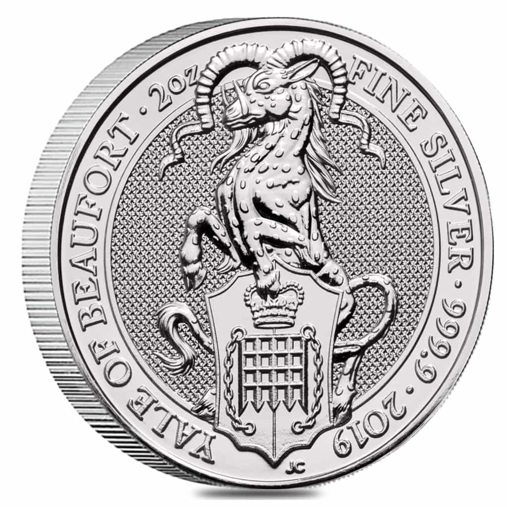 2019 Great Britain 2 oz Silver Queen's Beasts (Yale) Coin .9999 Fine BU