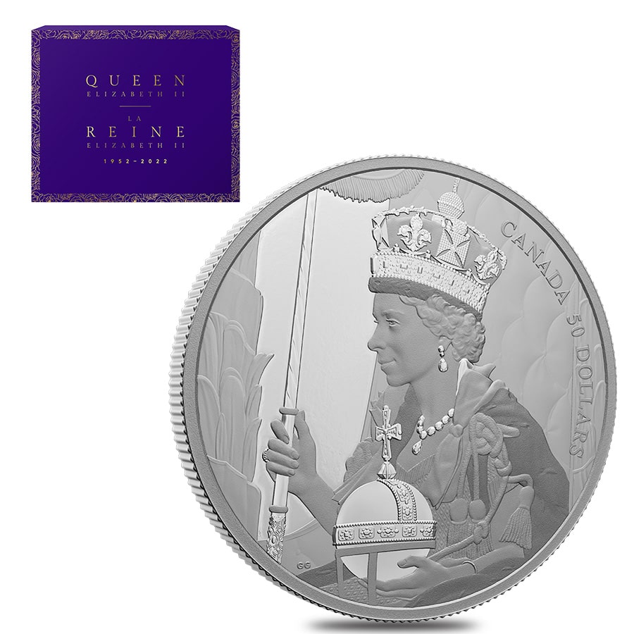 2022 Canada 5 oz Queen Elizabeth II Coronation Silver Coin