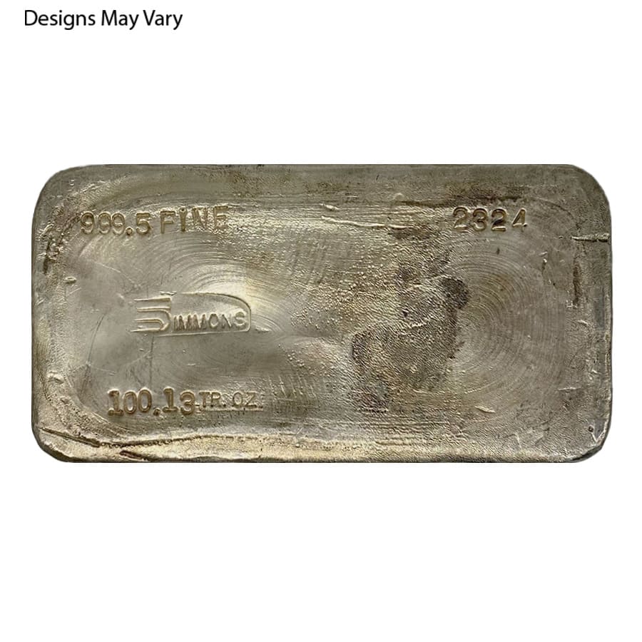 100 oz Simmons Silver Vintage Bar .999+ Fine