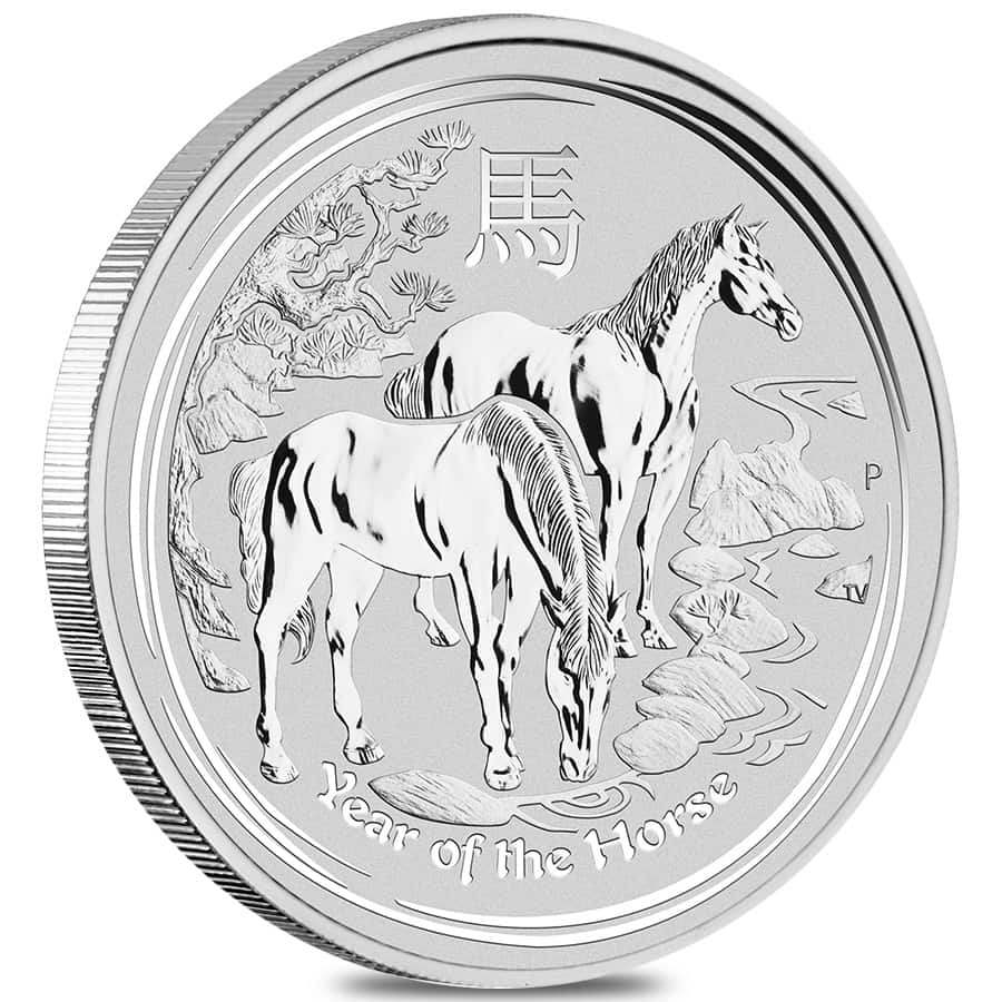 2014 2 oz Silver Lunar Year of the Horse BU Australian Perth Mint