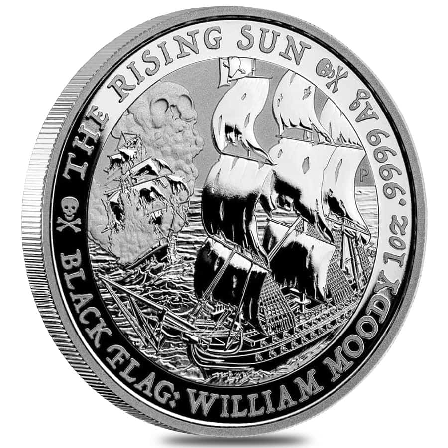 2022 Tuvalu 1 oz Silver The Rising Sun Black Flag Silver Coin