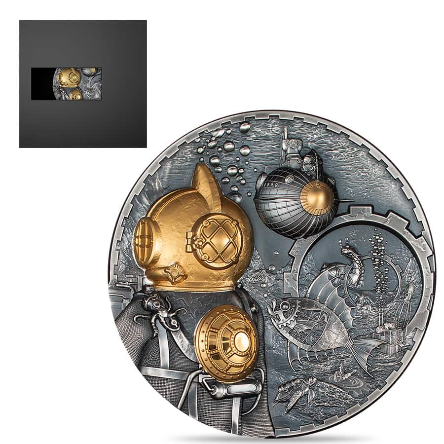 2024 Cook Islands 1 Kilo Silver Steampunk Nautilus Coin