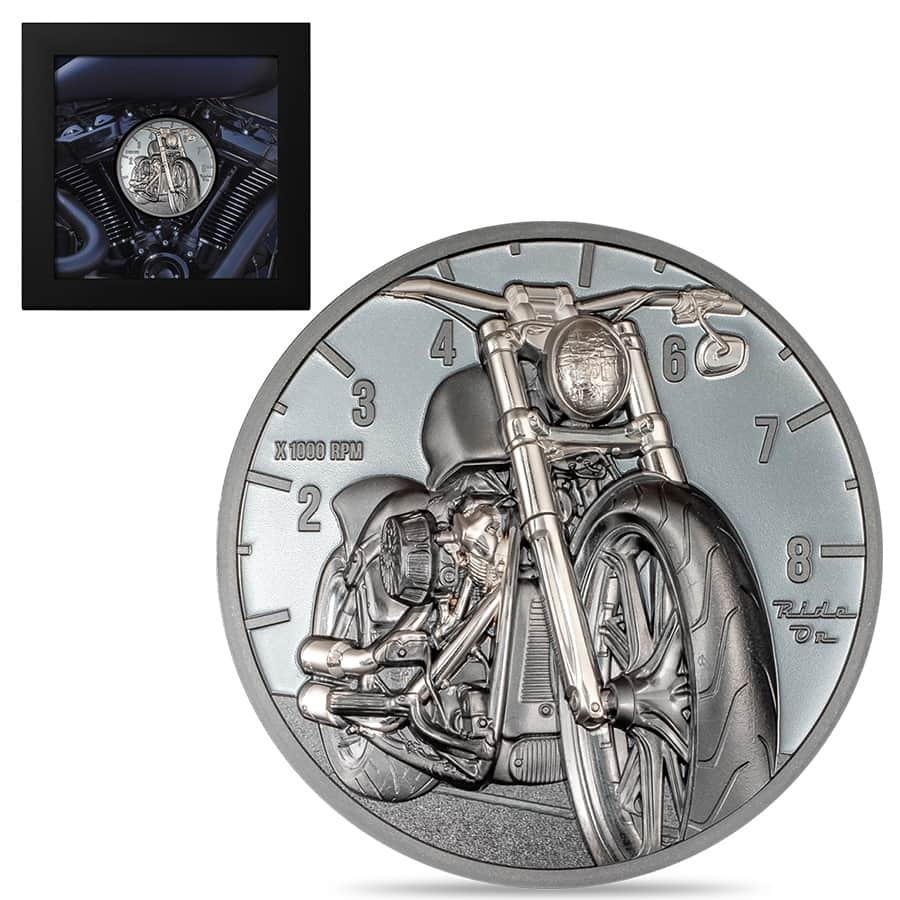 2024 Cook Islands 2 oz Silver The Journey Motorbike Coin