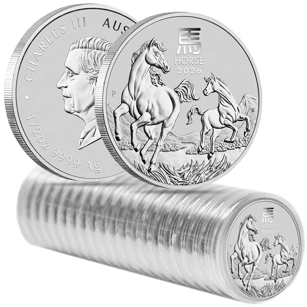 Roll of 20 - 2026 1/2 oz Silver Lunar Horse BU Australian Perth Mint