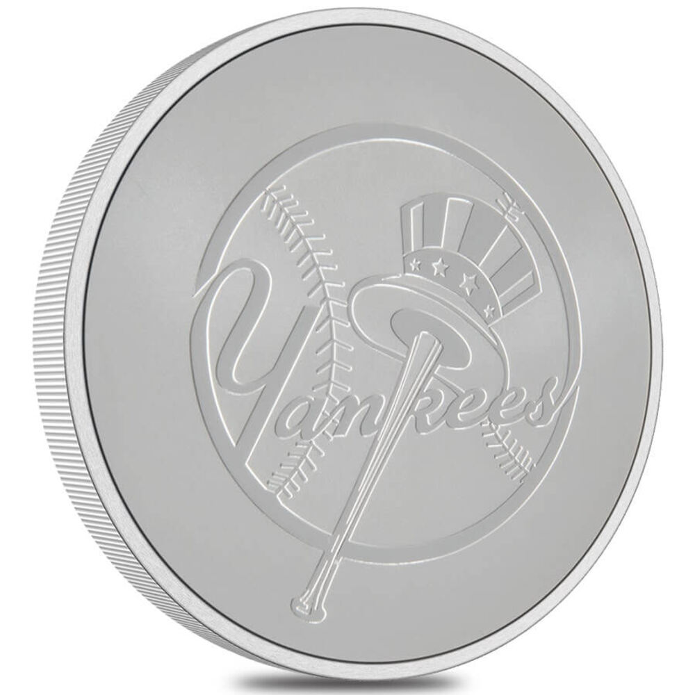 2024 New Zealand 1 oz NY Yankees Baseball Silver Round .999 Fine