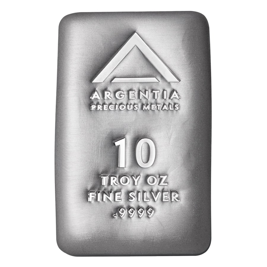 10 oz Argentia Cast Silver Bar .9999 Fine