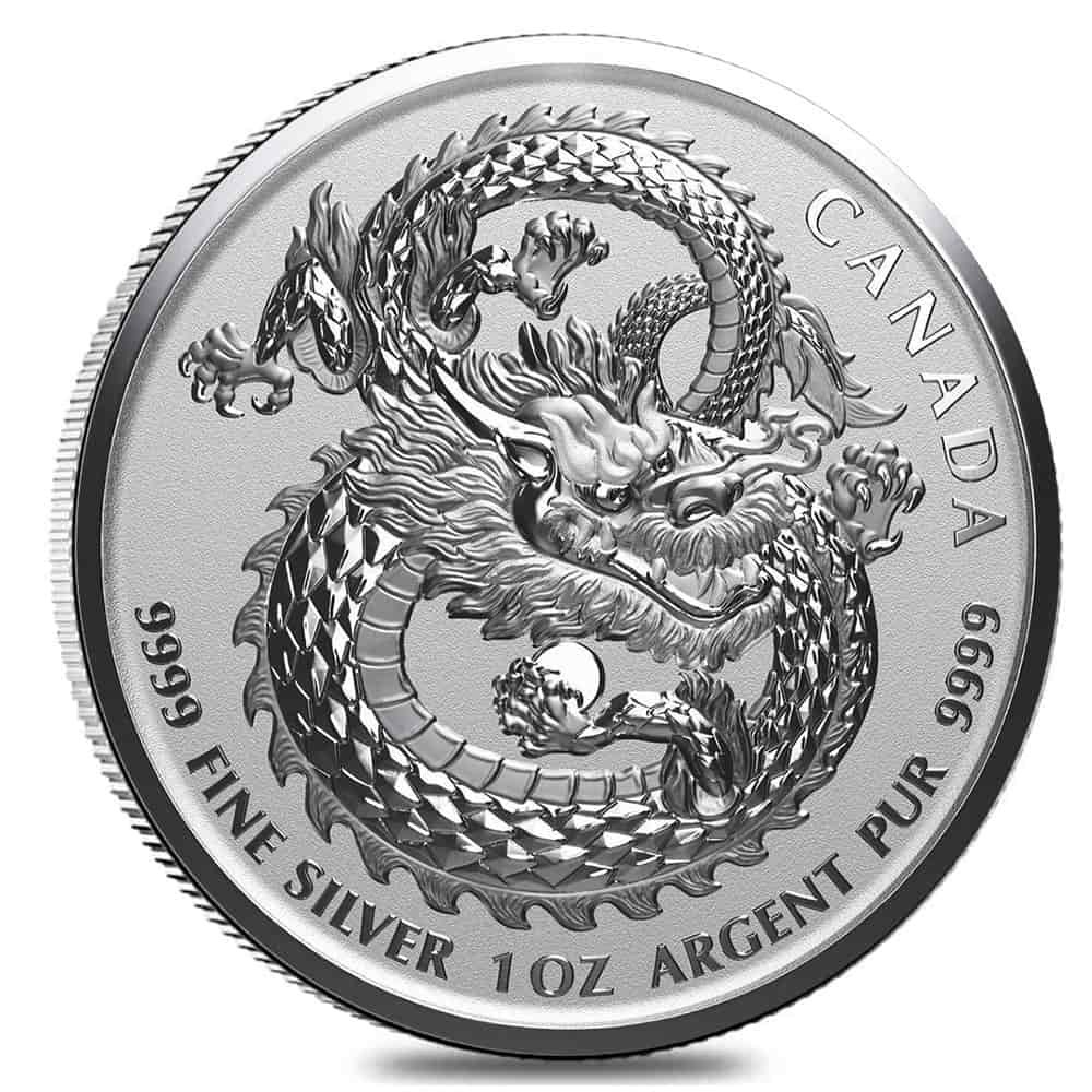 2019 Canada 1 oz Lucky Dragon Silver Coin BU