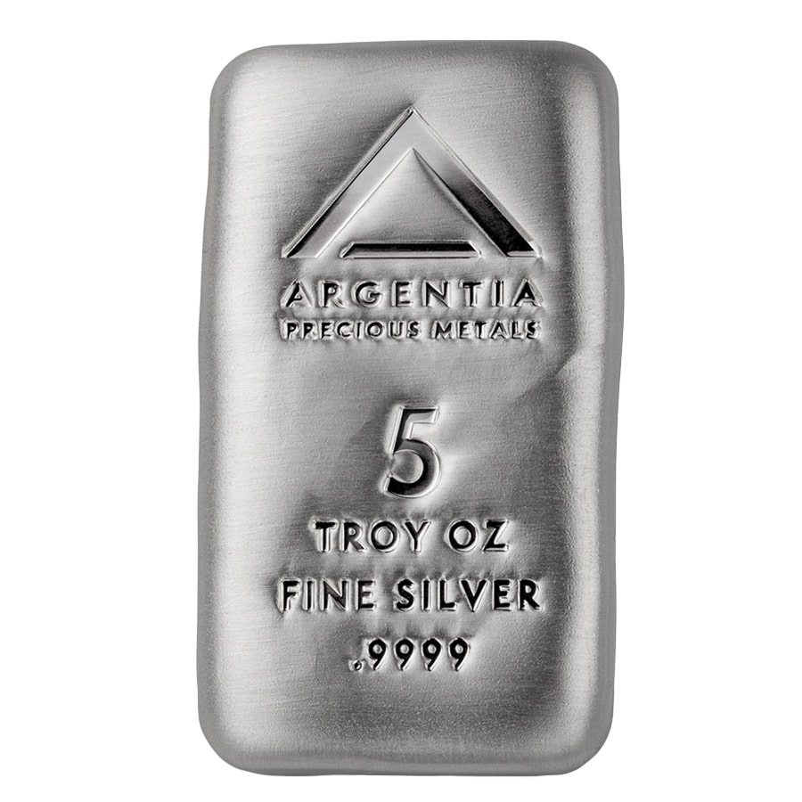 5 oz Argentia Cast Silver Bar .9999 Fine