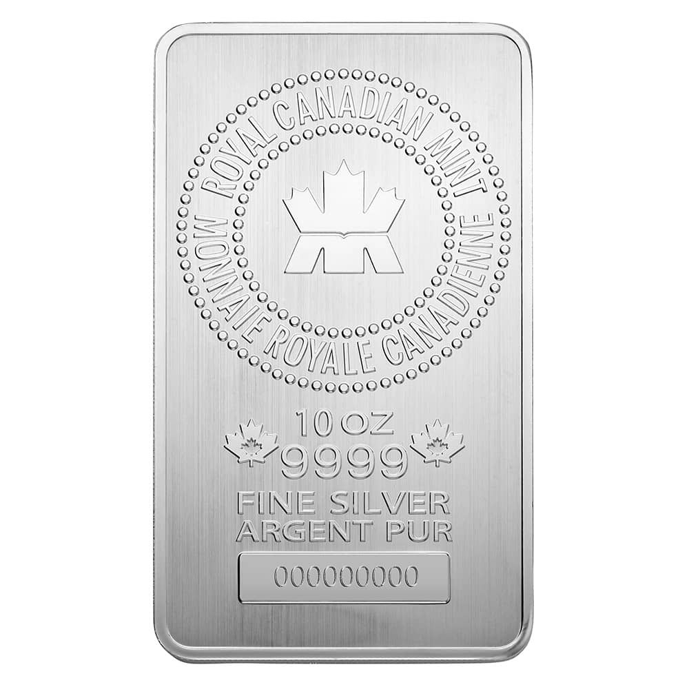 NO SEAL - 10 oz Royal Canadian Mint (RCM) .9999 Fine Silver Bar