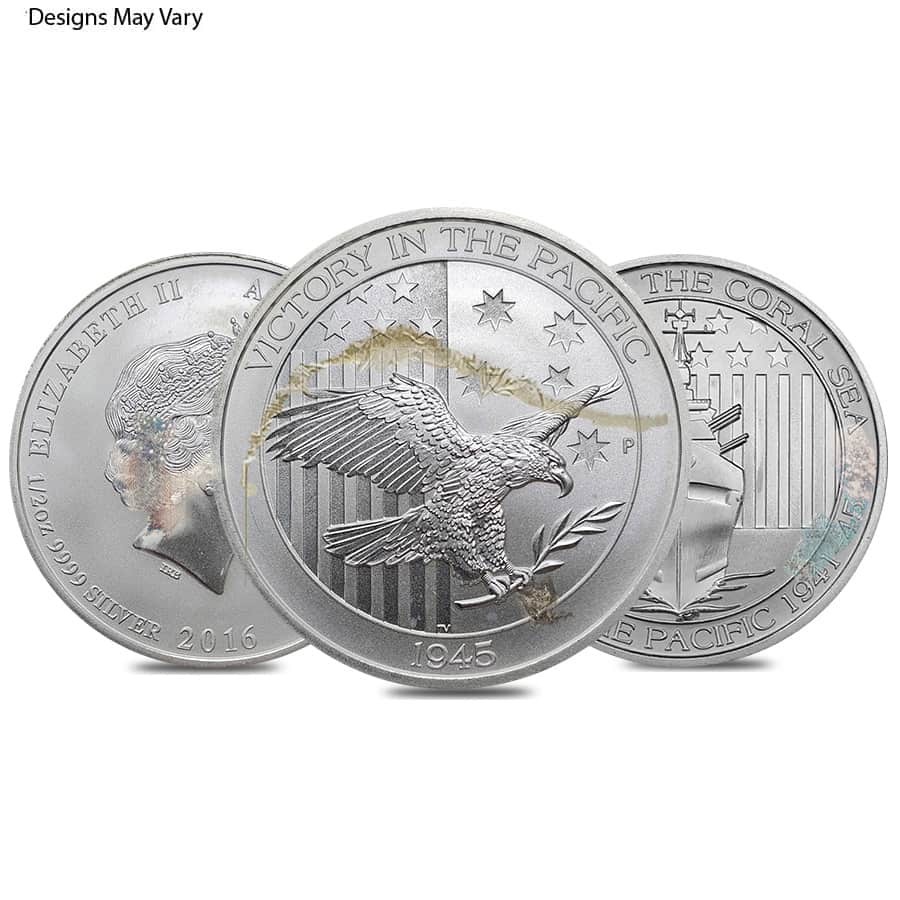 1/2 oz Silver Coin Random Mint (Milky, Scruffy, Toned)