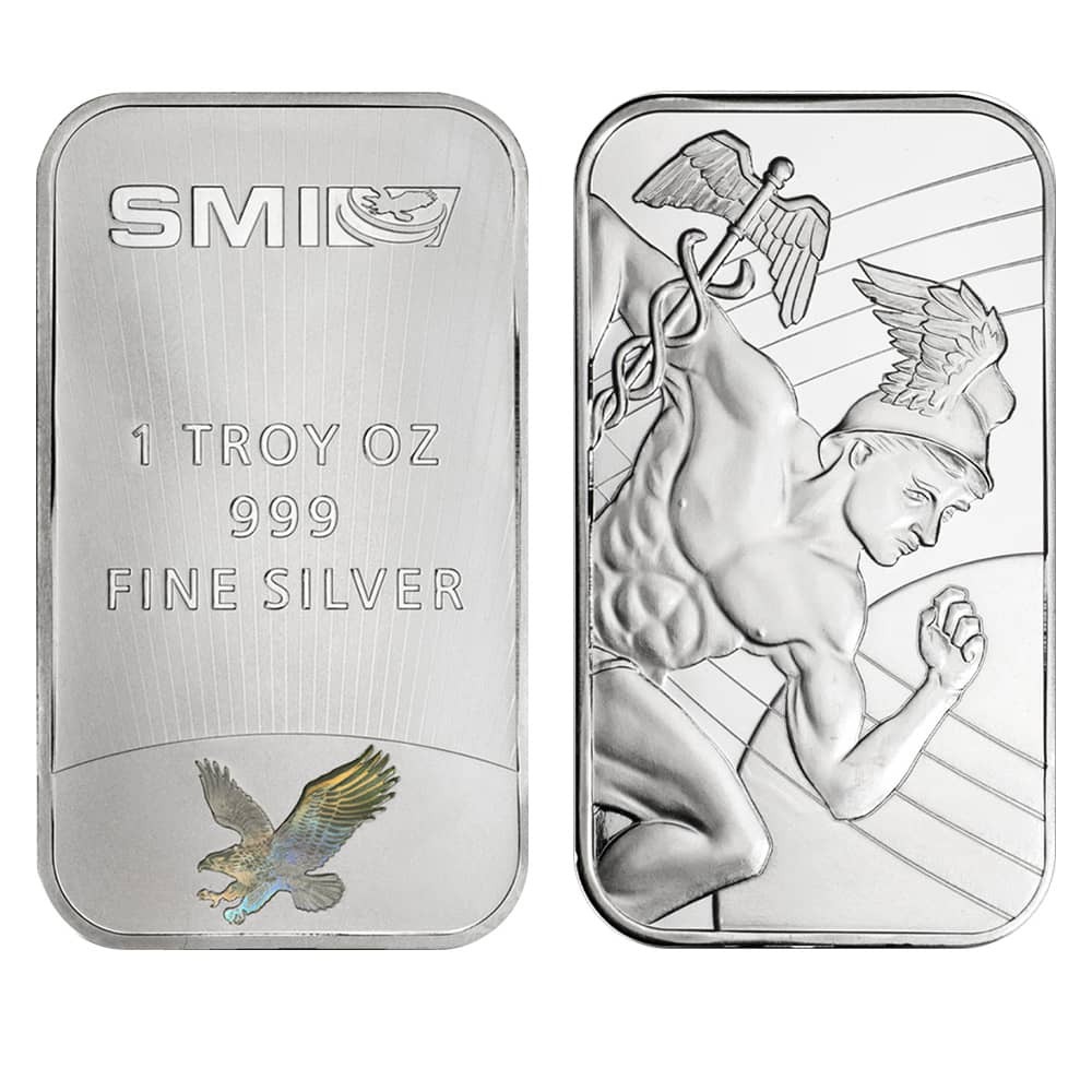 1 oz Sunshine Mint Mercury Silver Bar .999 Fine