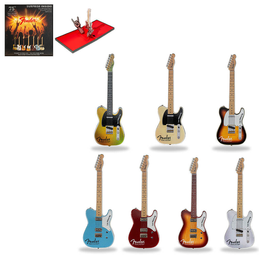 2026 PAMP 1 oz Silver Fender® Telecaster® Guitar Coin Mystery Box