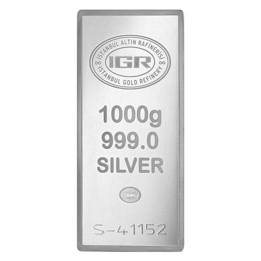 1 Kilo Istanbul Gold Refinery IGR Silver Bar .999 Fine (w/Assay)