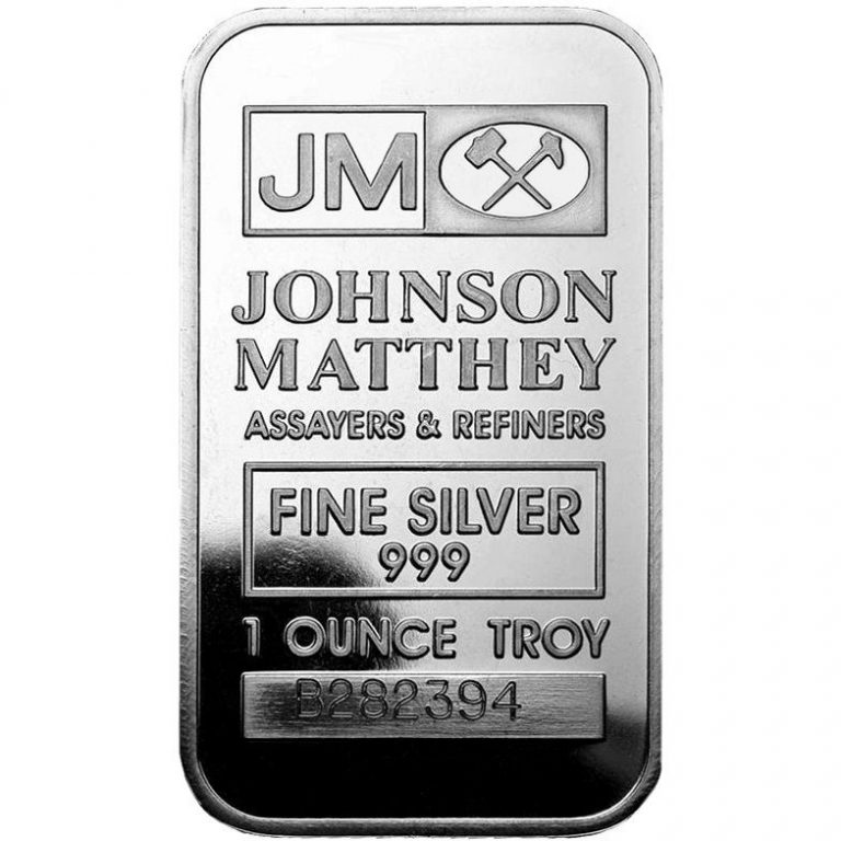 1 oz Johnson Matthey Silver Bar (Secondary Market, in Plastic)