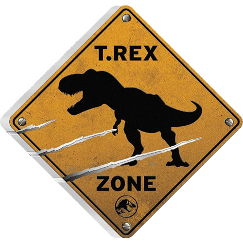 2022 2 oz Antique Niue Silver Jurassic World T-Rex Sign Shaped Coin (Box + CoA)