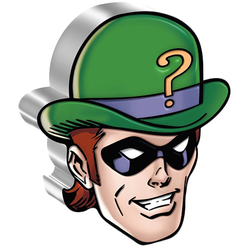 2022 1 oz Niue Silver Faces of Gotham Riddler Shaped Coin