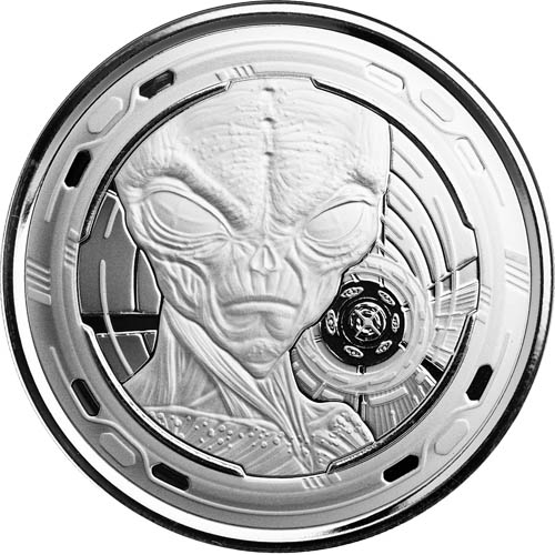2022 1 oz Republic of Ghana Silver Alien Coin (BU)