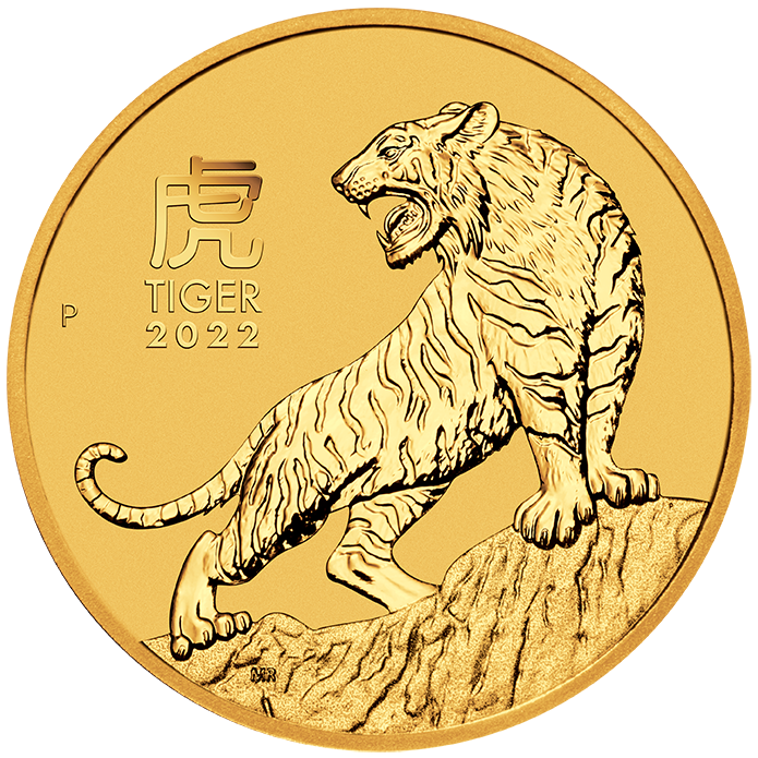 2022 Australia 1/4 oz Gold Lunar Tiger Coin (BU)