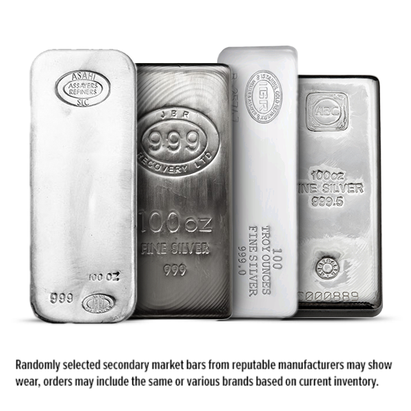 100 Oz Silver Bar - Secondary Market (.999+ Fine)