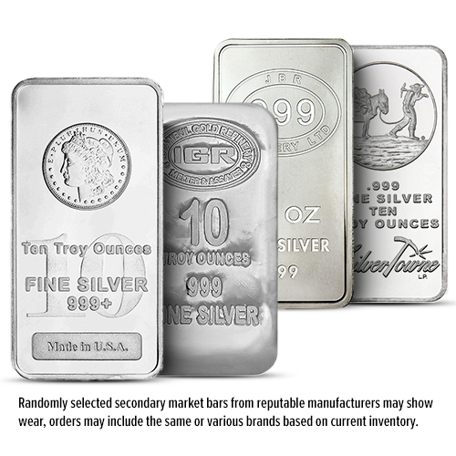 10 Oz Silver Bar - Secondary Market (.999+ Fine)