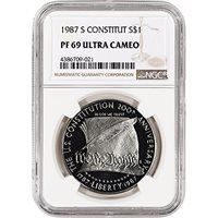 1987-S Constitution $1 Silver Commem NGC PF 69