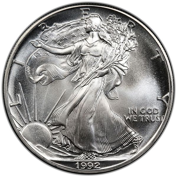 1992 1 Oz American Silver Eagle Brilliant Uncirculated (BU)