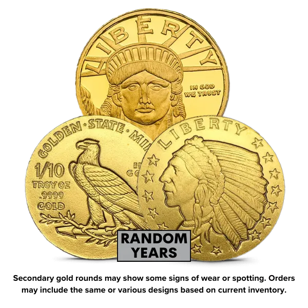 1/10 Oz Secondary Gold Rounds