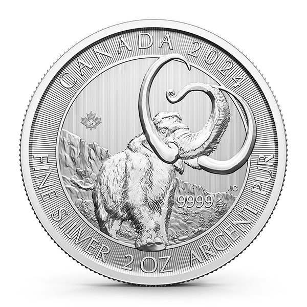 2024 2 Oz Canada Ice Age Woolly Mammoth .9999 Silver Coin (BU)