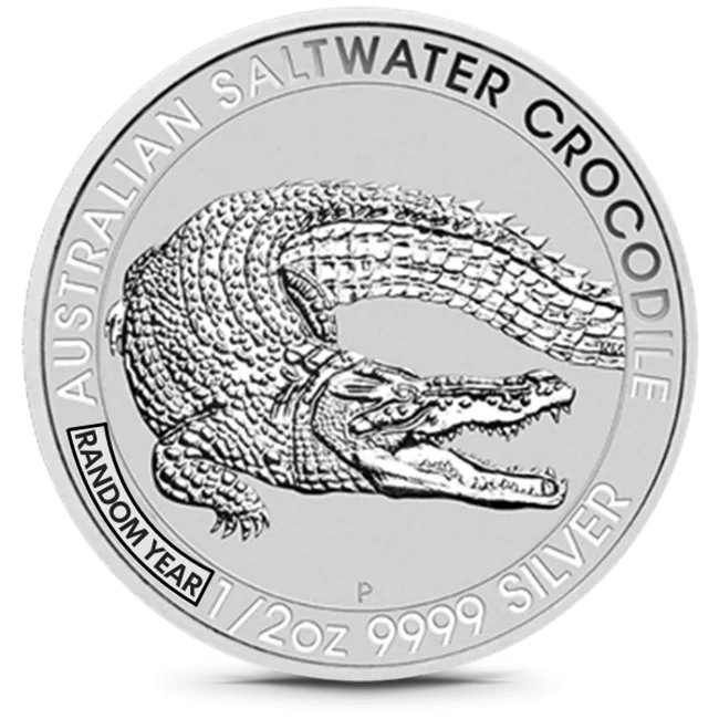 1/2 Oz Australian .9999 Silver Saltwater Crocodile Coin (Random Date)