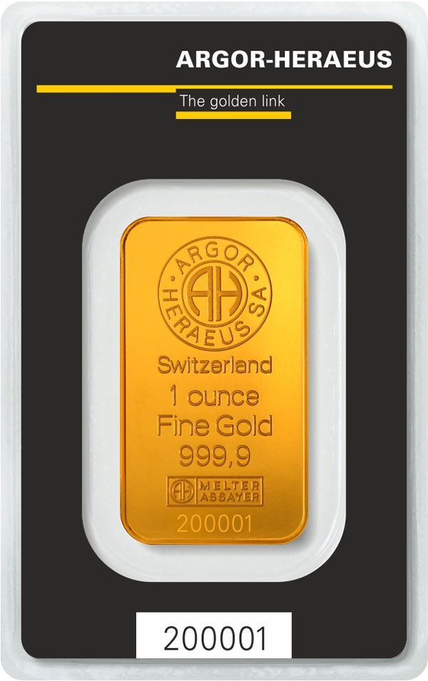 1 oz Argor-Heraeus Gold Bar (In Assay)