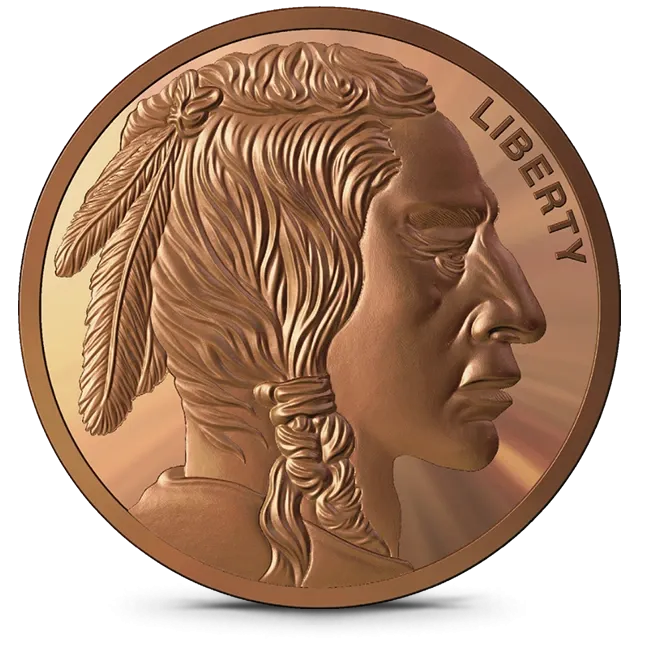 1 Oz Buffalo Design Copper Round (BU)