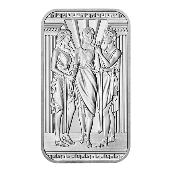 1 Oz Royal Mint Three Graces Silver Bar (New)