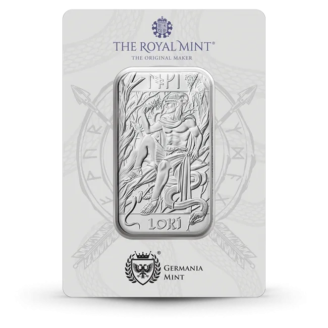 1 Oz Royal Mint Great Britain Norse Gods - Loki .9999 Silver Bar (New)