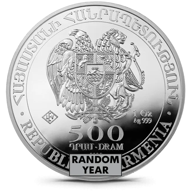 1 oz Armenian Silver Noah's Ark Coin Random Date (BU)
