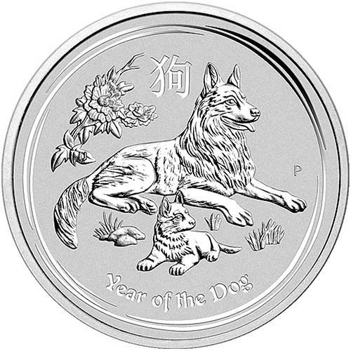 2018 Australia 1/2 Oz Silver Lunar Dog Coin (BU)