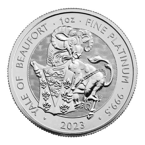 2023 UK 1 Oz Platinum Royal Tudor Beasts Yale Of Beaufort Coin (BU)