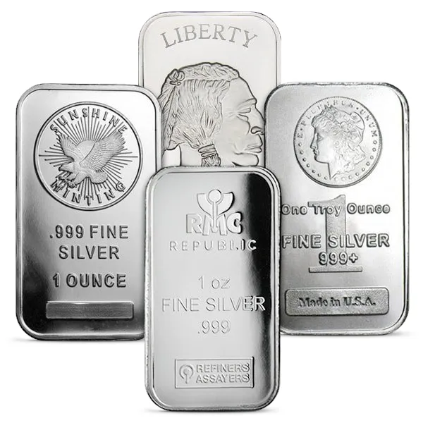 1 Oz Silver Bar - Secondary Market (.999+ Fine)