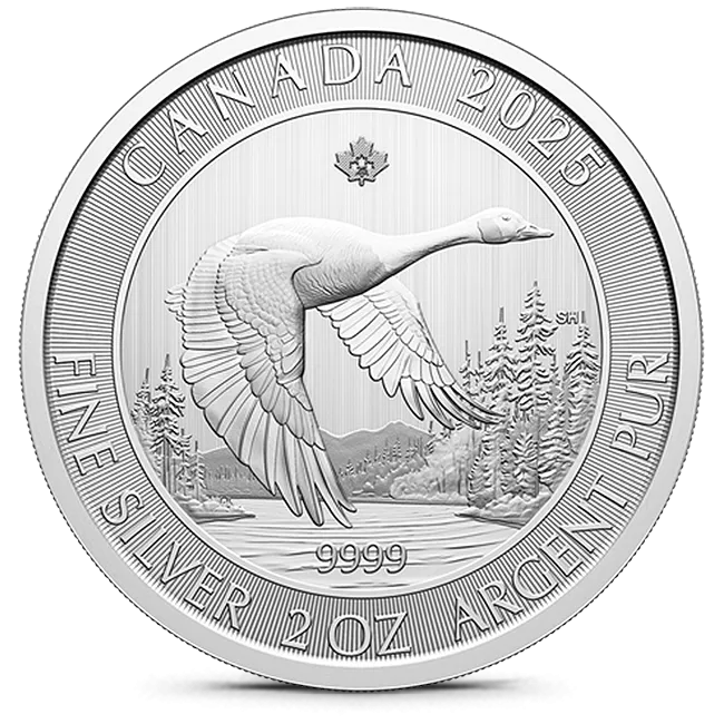 2025 2 oz Canada Goose .9999 Silver Coin (BU)
