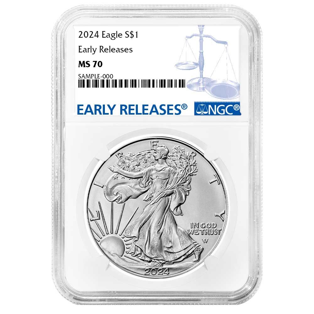 2024 1 Oz American Silver Eagle NGC MS70 Early Releases