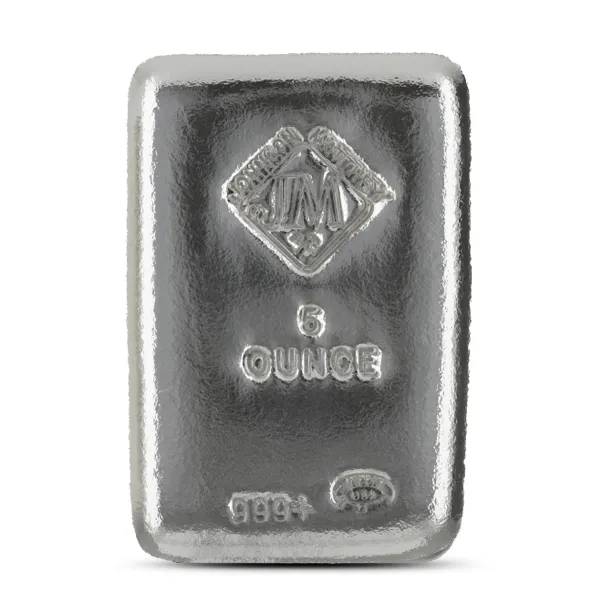 Johnson Matthey 5 Oz Silver Bar (New)