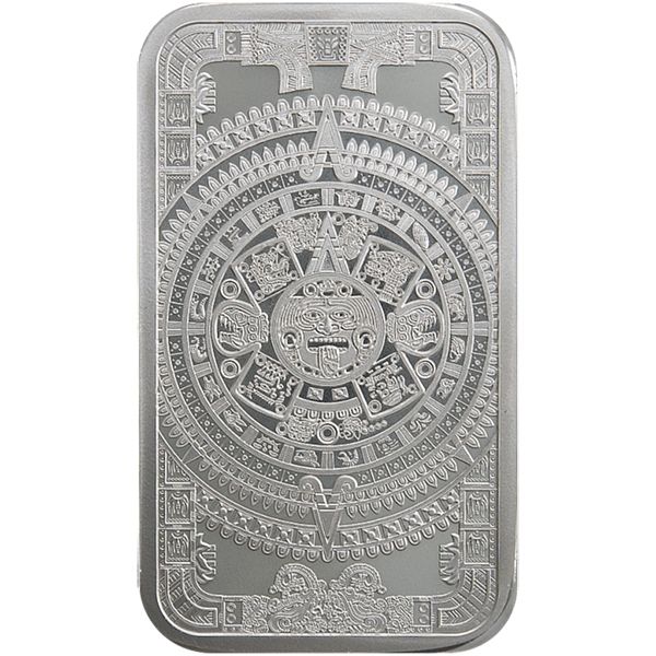 5 oz Silver Bar | Aztec Calendar