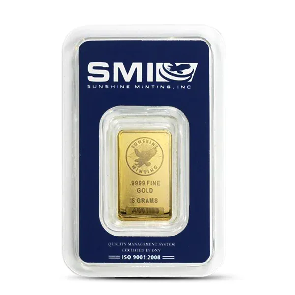 Sunshine Minting 5 Gram Gold Bar (New w/ Assay)