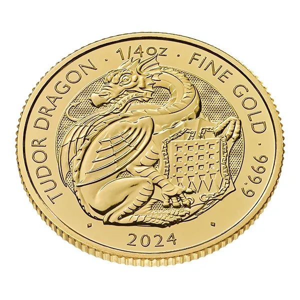 2024 Royal Tudor Beasts Dragon 1/4 oz .9999 Gold Coin (BU)